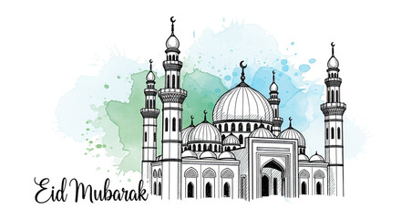 Fototapeta premium illustration of mosque