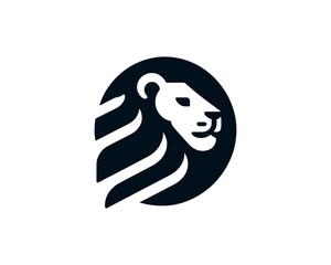 Lion head logo black and white vector