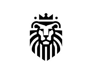 King lion head logo for brand identity