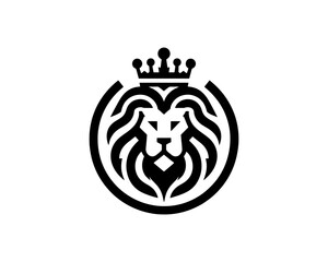 King lion head logo in flat format