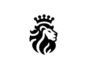 King lion head logo in clean vector