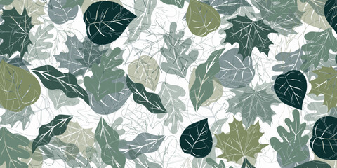 Autumn leaves pattern vector illustration