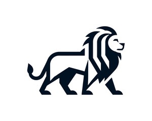 Lion full body logo in standing pose