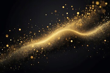 Obraz premium Abstract Black and Gold Glitter Background with Glowing Particles