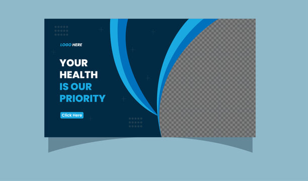 Modern healthcare youtube thumbnail banner template