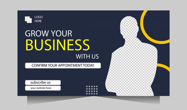 Business growth social media banner template