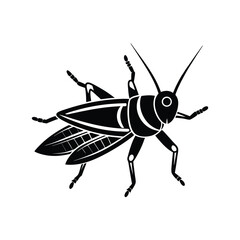 Flat and Minimal Grasshopper icon vector illustration isolated on white background 