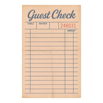 PNG Vintage restaurant guest check