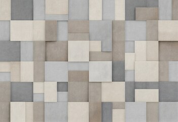 "Modern Neutral Tone 3D Wall Tiles Design – Beige, Gray, and Textured Square Pattern for Contemporary Interior and Architectural Surfaces"