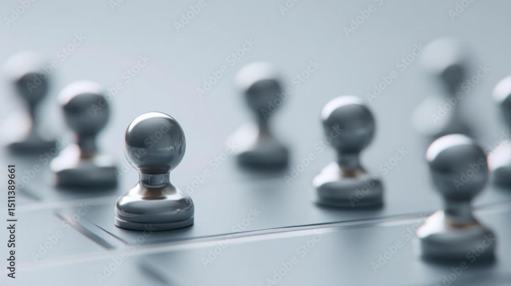 Poster a chess game in progress representing peer-led planning board concept with strategic visual planning