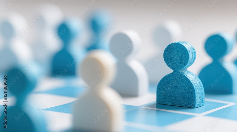 Poster representation of a person standing in front of a group of people depicting leadership and guidance 