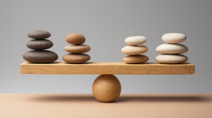 Balance scale with rocks on top depicting risk empathy matrix icon concept tool for analytical evaluation