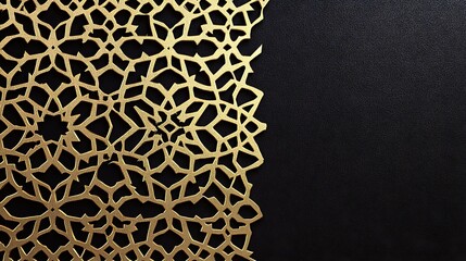 Gold lattice pattern on dark background