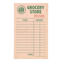 Plakat PNG Vintage grocery receipt template