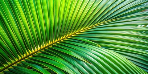 Palm tree leaves in close-up with intricate veins and textures