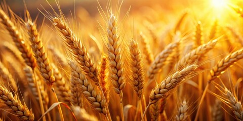 Close-up of wheat spikelets showing golden brown and black structures with intricate details