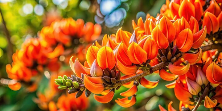 Butea monosperma flowers in a garden