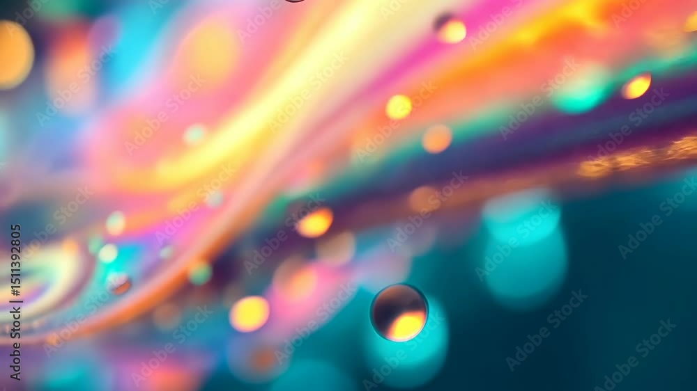 Poster this abstract image features a colorful and vibrant background with bokeh effect and bright light.