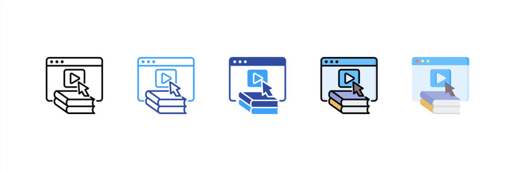 Online Course Multi Style Icon Set
