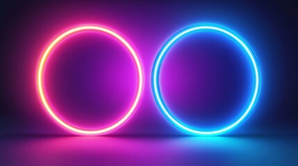 Two neon rings, vibrant colors