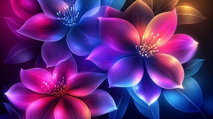 Vibrant glowing flowers (1)