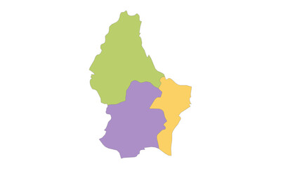 Multicolor Map of Luxembourg with Districts
