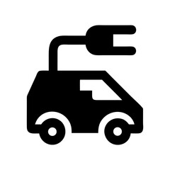 Obraz premium electric car icon silhouette vector renewable design 