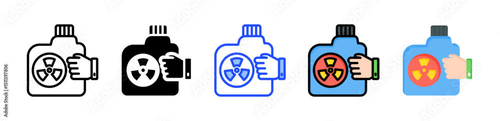 Poster hazardous icon collection with multiple styles