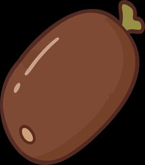 Cartoon Brown Kidney Bean with Sprout