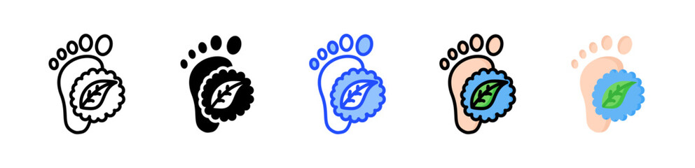 Carbon Foot Print Icon Collection With Multiple Styles