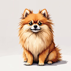 Obraz premium Pomeranian Puppy Vector Illustration isolated