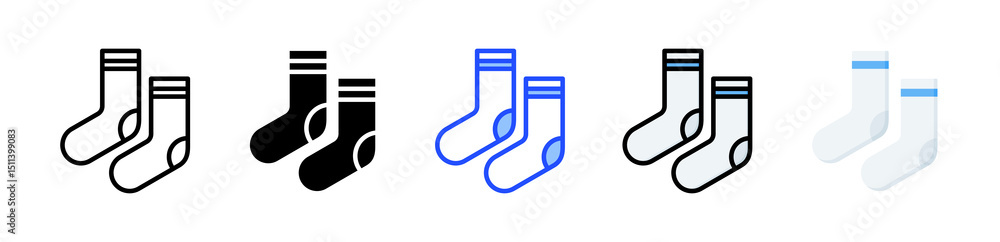 Poster socks icon collection with multiple styles