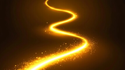 Obraz premium Golden glowing light trail