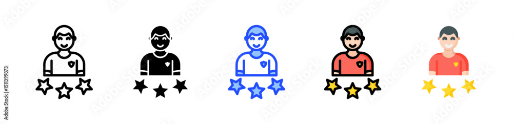 Poster star player icon collection with multiple styles