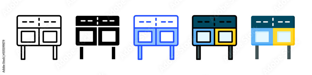 Poster scoreboard icon collection with multiple styles