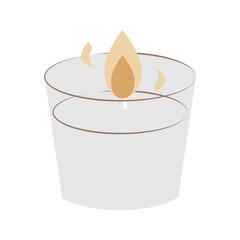 Flat illustration of simple gray aroma candle