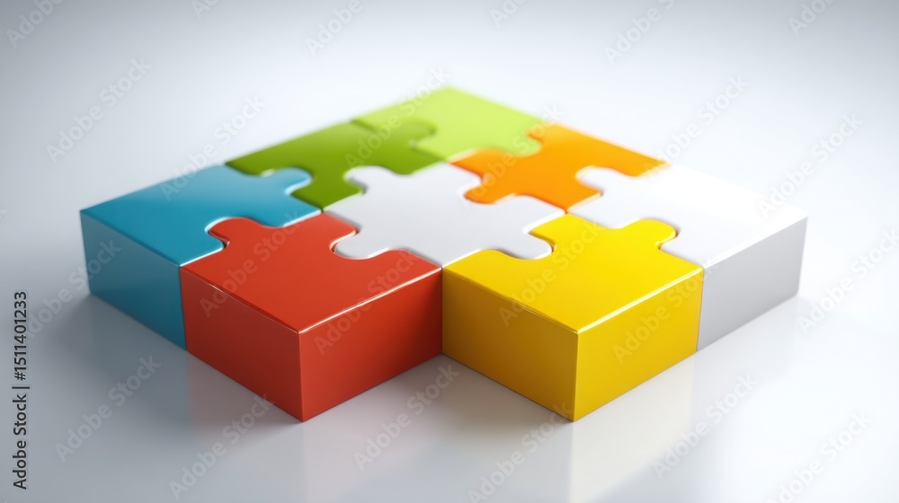 Poster puzzle piece symbolizing unified strategy panel and the importance of alignment in collaborative eff