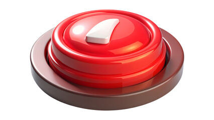 red button on a white background