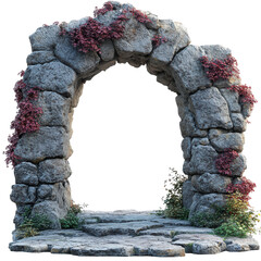 Mystical Stone Archway with Foliage, Portal to Another World, Fantasy Element