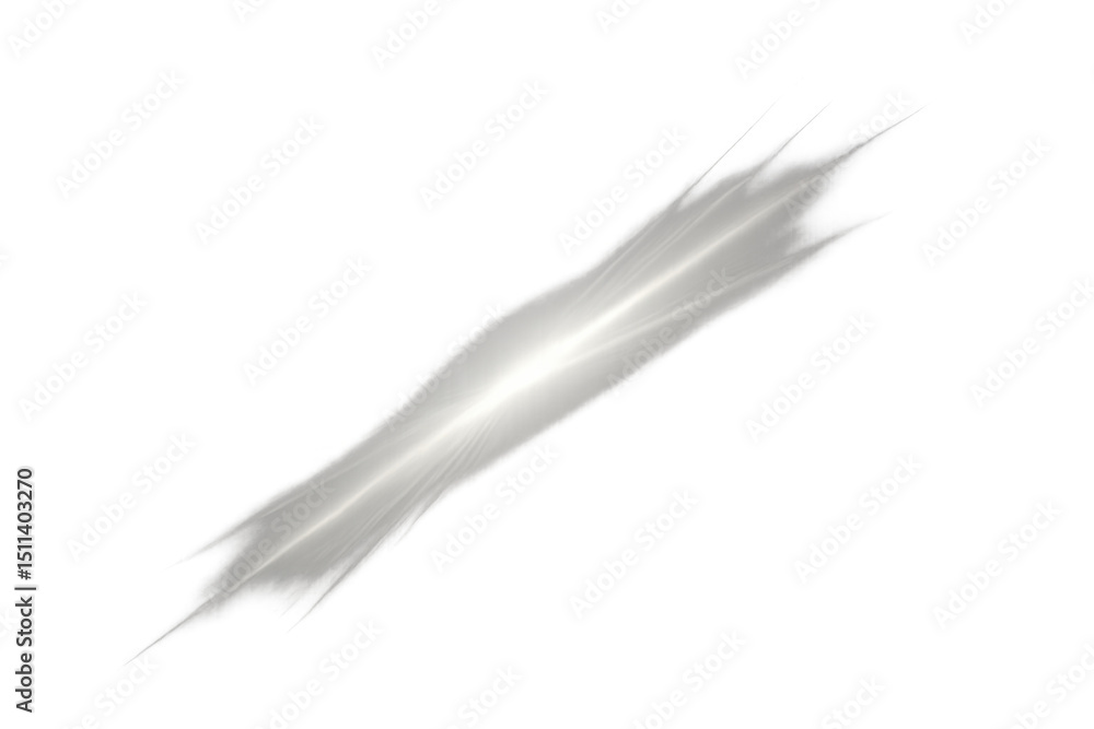 Poster diagonal light flash effect on transparent background, creating dynamic illumination for visual proj