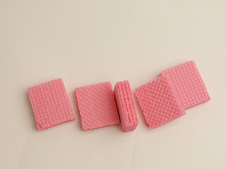 Wafer biscuits on white background 
