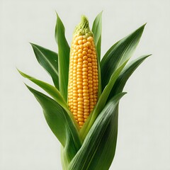 Fresh corn on the cob isolated on white background