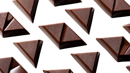 Delicious dark chocolate pieces arranged on a textured surface.