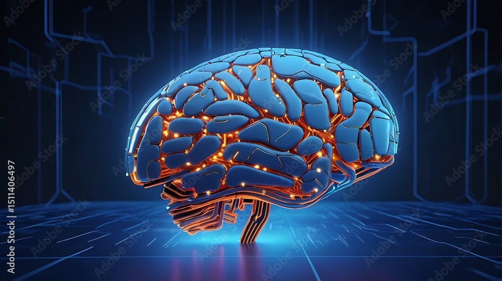 Poster artificial brain neural network technology ai