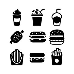 Fast Food Line Icons Set