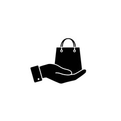 Hand Holding Shopping Bag Icon Design for E-commerce, Retail, and Online Shopping Experiences