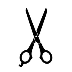 Sharp Black Scissors Icon Hair Cutting, Craft, and Design Tool Illustration