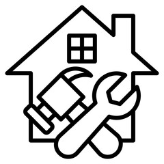 Home Renovation line icon