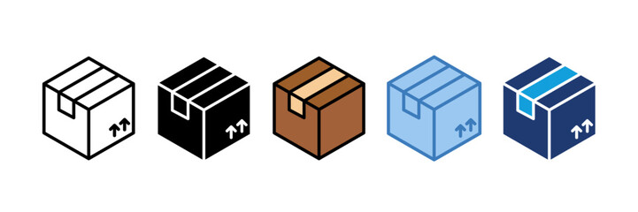 Cardboard Box Icon Element For Design