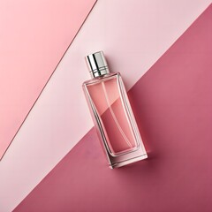 Chic perfume bottle mockup set against a gradient pink background, conveying elegance and sophistication for high-end fragrance branding.
